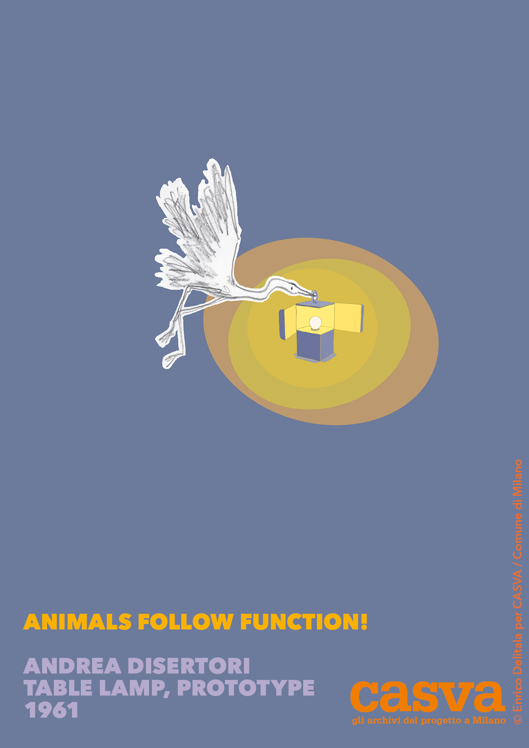 Airone: Enrico Delitala illustrator animals follow function form follows function CASVA Andrea Disertori